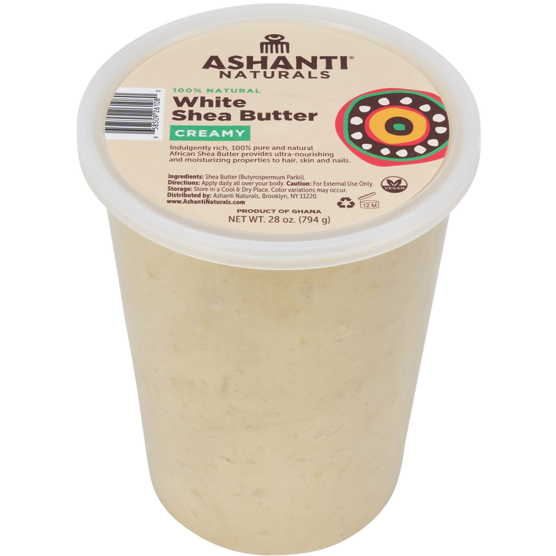 ASHANTI - 100% CREAMY WHITE AFRICAN SHEA BUTTER 28 oz