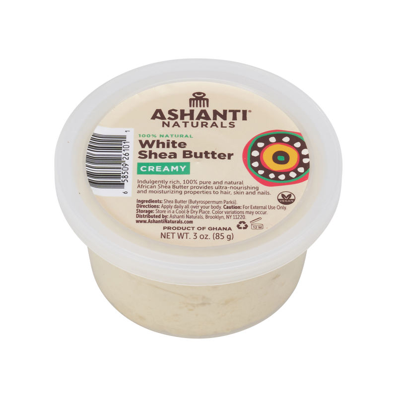 ASHANTI - 100% CREAMY WHITE AFRICAN SHEA BUTTER 3 oz