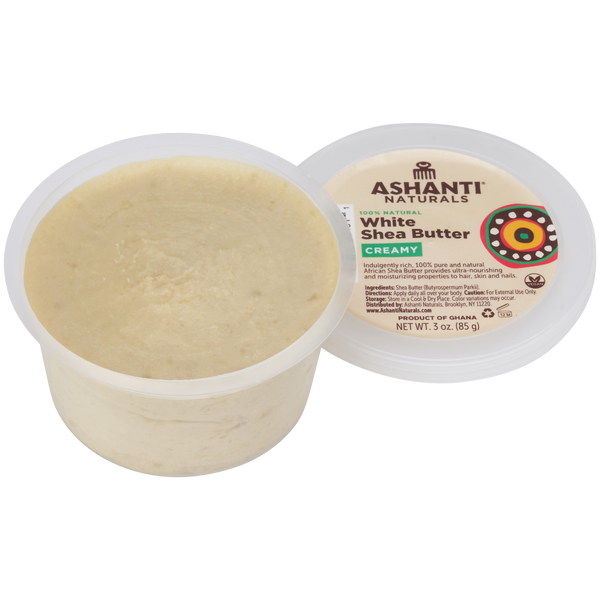 ASHANTI - 100% CREAMY WHITE AFRICAN SHEA BUTTER 3 oz