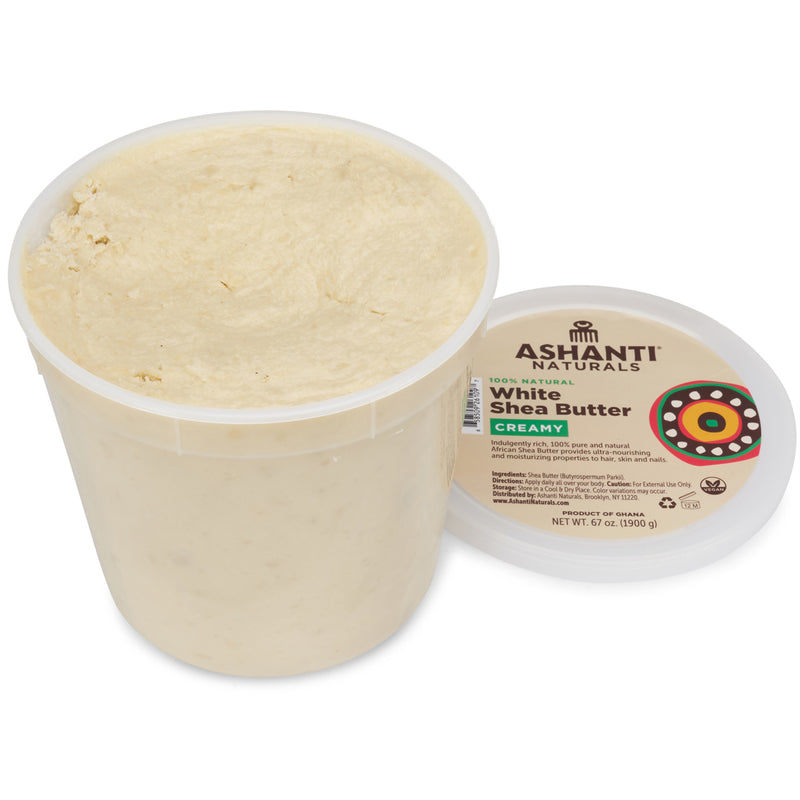 ASHANTI - 100% CREAMY WHITE AFRICAN SHEA BUTTER 67 oz