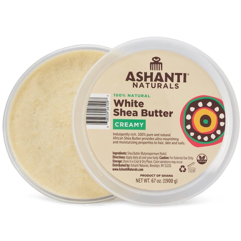 ASHANTI - 100% CREAMY WHITE AFRICAN SHEA BUTTER 67 oz