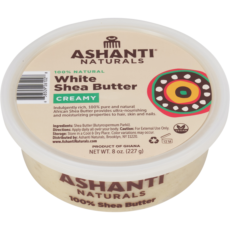 ASHANTI - 100% CREAMY WHITE AFRICAN SHEA BUTTER 8 oz