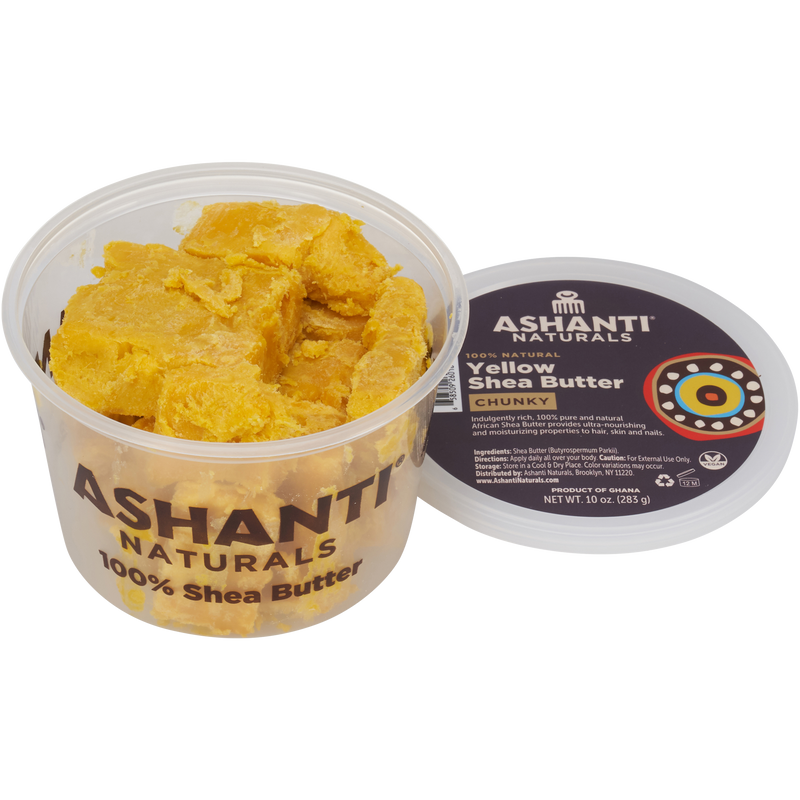 ASHANTI - 100% CHUNKY YELLOW AFRICAN SHEA BUTTER 10 oz