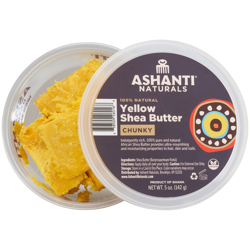 ASHANTI - 100% CHUNKY YELLOW AFRICAN SHEA BUTTER 5 oz