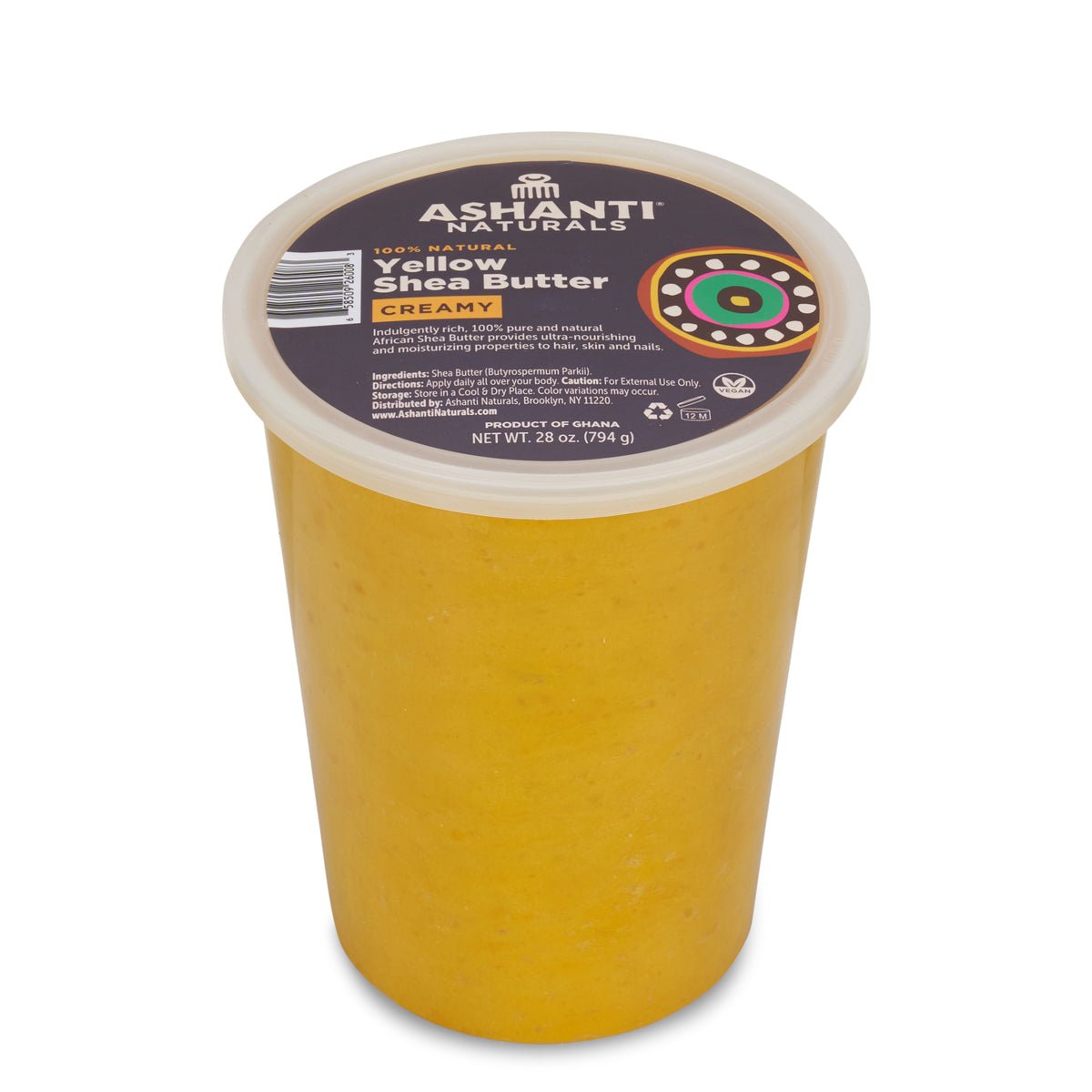 ASHANTI - 100% CREAMY YELLOW AFRICAN SHEA BUTTER 28 oz - Back2Africa