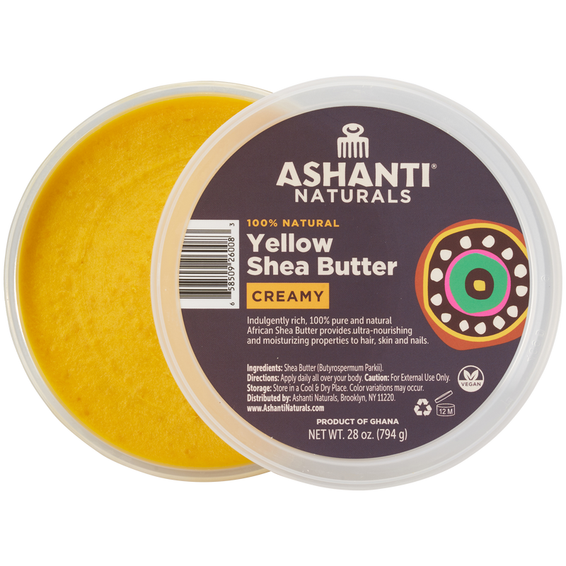 ASHANTI - 100% CREAMY YELLOW AFRICAN SHEA BUTTER 28 oz