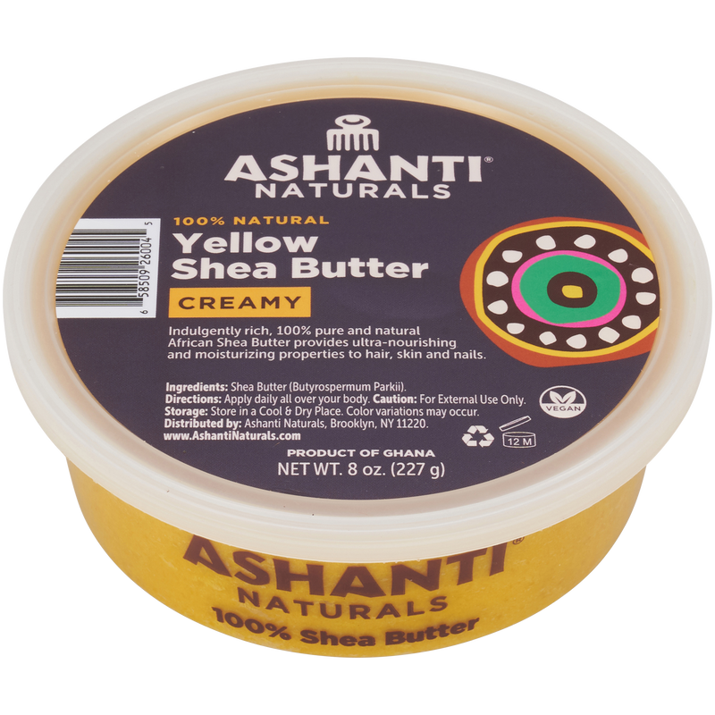 ASHANTI - 100% CREAMY YELLOW AFRICAN SHEA BUTTER 8 oz