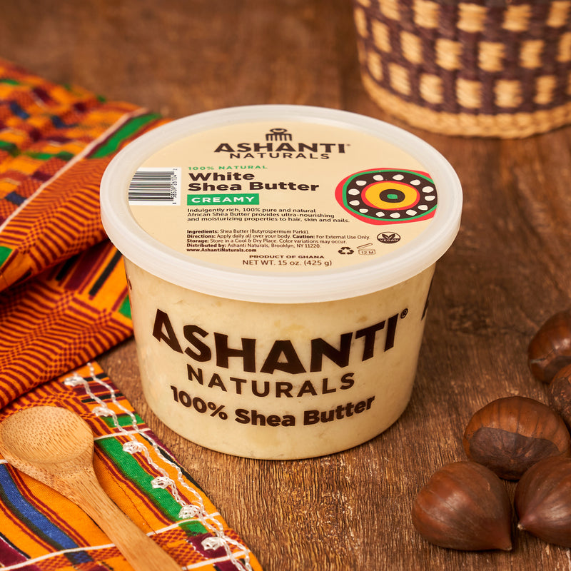 ASHANTI - 100% CREAMY WHITE AFRICAN SHEA BUTTER 15 oz