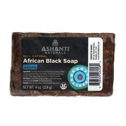 ASHANTI - AFRICAN BLACK SOAP BAR - 4 OZ- ARGAN OIL