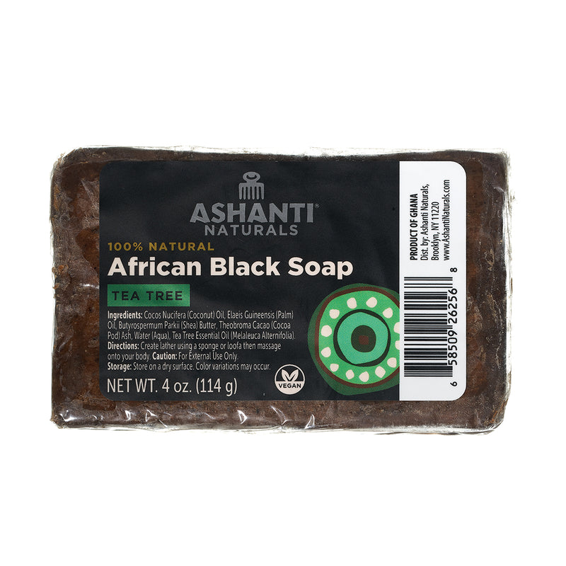 ASHANTI - AFRICAN BLACK SOAP BAR - 4 OZ- TEA TREE
