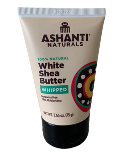 ASHANTI NATURALS- 100% CREAMY WHITE AFRICAN WHIPPED SHEA BUTTER TUBE 2.65OZ